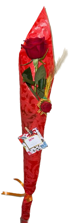 Cono tela roja con Rosa  Sant Jordi